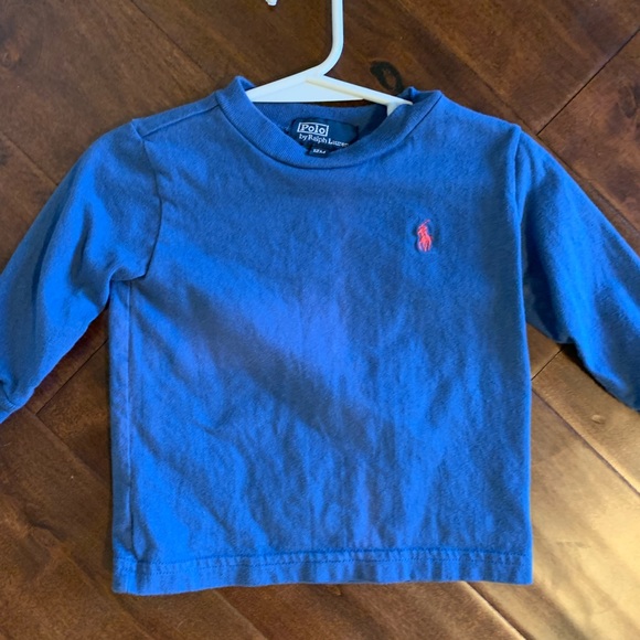 Blue long sleeve polo Ralph Lauren t shirt size 12 month - Picture 1 of 1